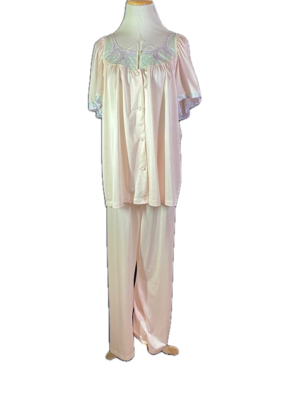 Vintage Henson Kickernick Size XL Pale Pink Pajama Set Nylon